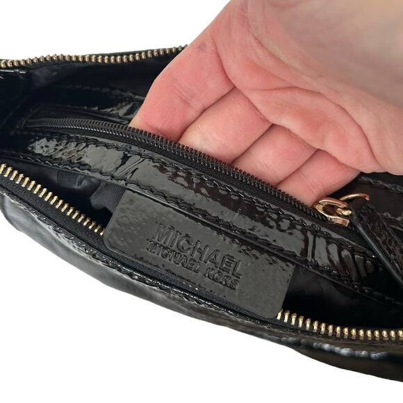 Michael Kors Black Patent Leather Shoulder Bag - Picture 7 of 8